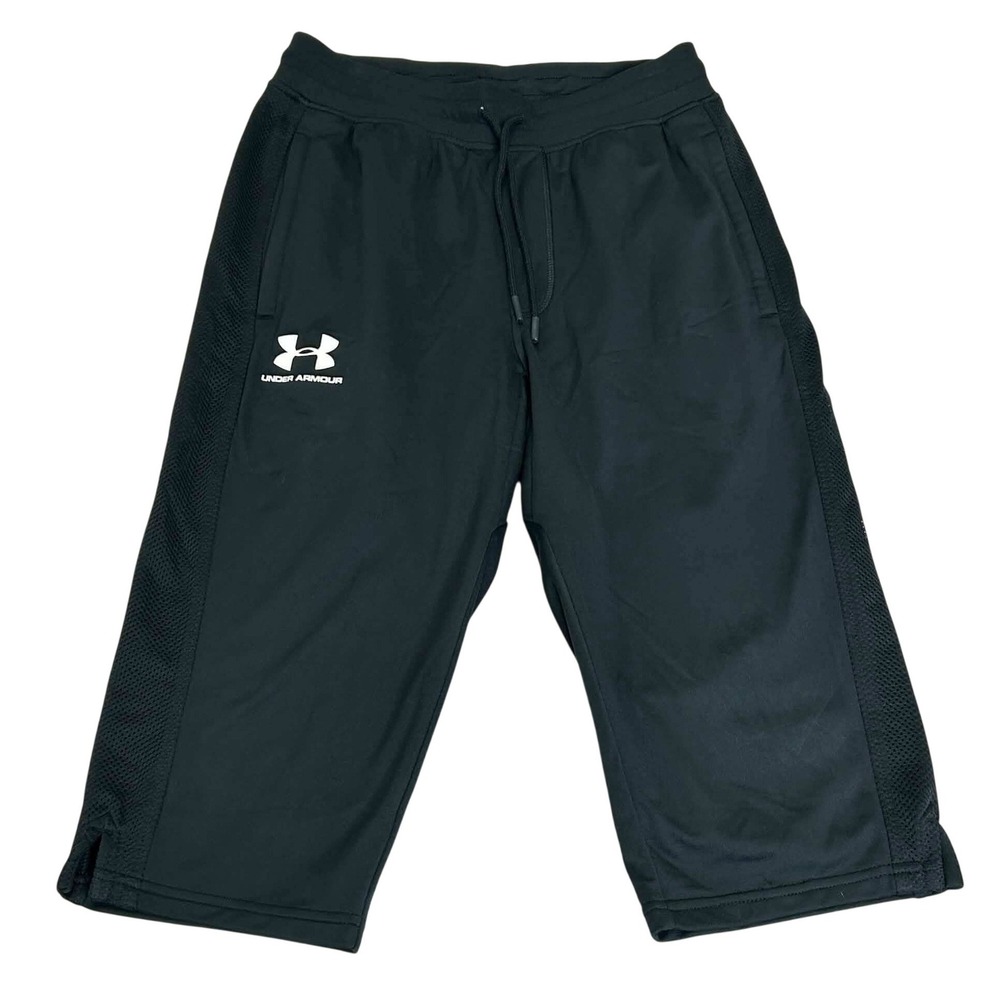 Under Armour HeatGear Black Capri Joggers Mesh Side Panel Training Pants Small
